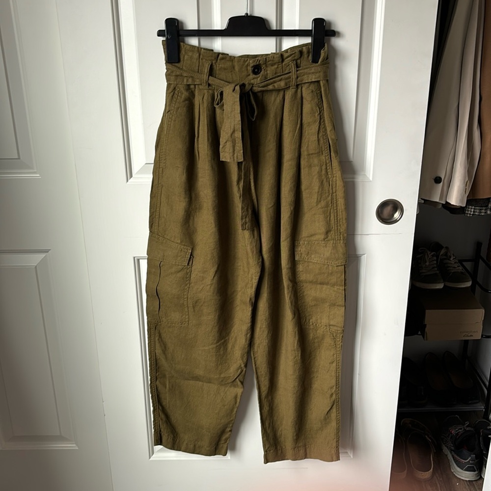 Zara linen cargo pants